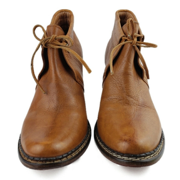 Antik Batik Leather Ankle Boots Sz 40 Fennec Caramel Western Coasta Cowgirl - Picture 2 of 15